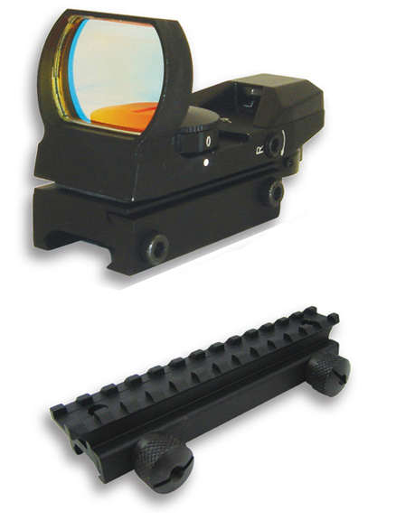 Tactical 4 Reticle Reflex Sight + Mount for Paintball Marker