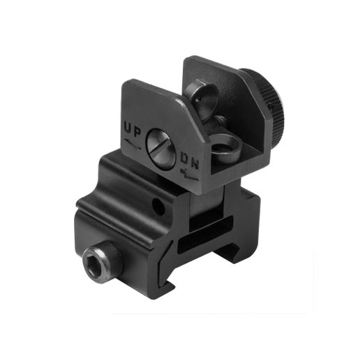 NcStar Picatinny Mount Flip-Up AR15 BUIS Rear Aiming Sight - Click Image to Close