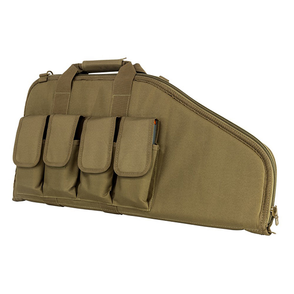 VISM Tan Compact Case With Mag Pouches Fits Large Frame Pistols