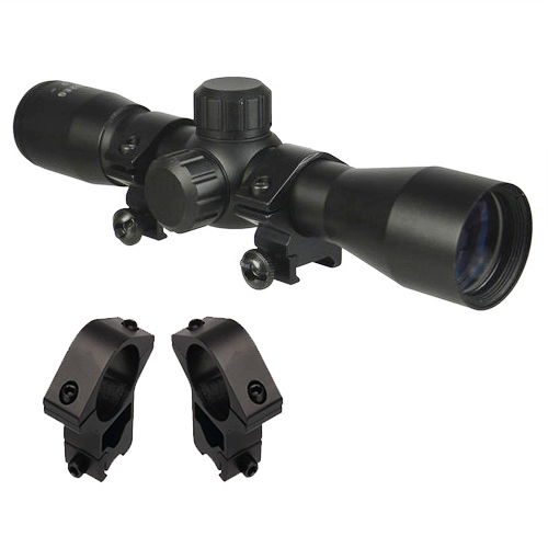 Optics Kit With 4x32 Rifle Scope + Dovetail and Picatinny Mounts - Click Image to Close