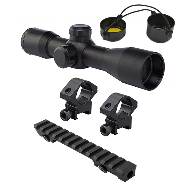 Picatinny Scope Mount + 4x32 Compact Rifle Scope for Ruger .223