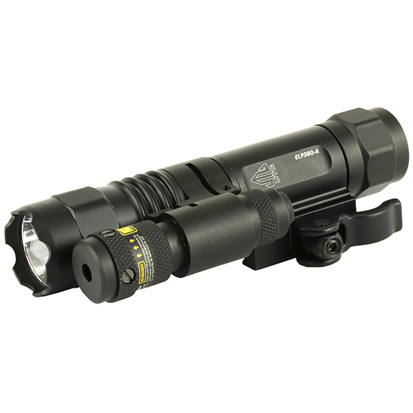 UTG LED Tactical Flashlight w/ QD Mount & Adjustable Red Laser