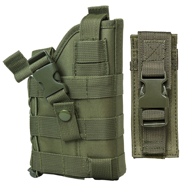 Green Color Tactical MOLLE Pistol Holster + Magazine Pouch
