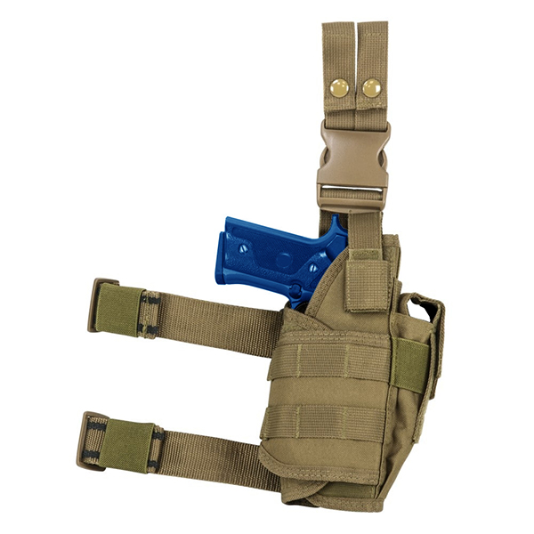 Drop Leg Tan Holster fits Pistol With Light / Laser Attached