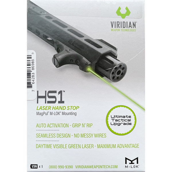 Viridian HS1 Black Color M-LOK Hand Stop w/ Green Laser Sight