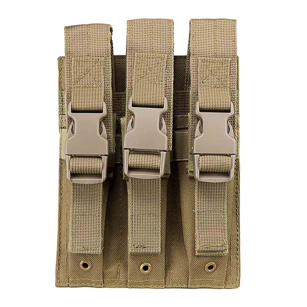 VISM 3 Pocket Tan MOLLE Pouch for Extended Length Pistol Mags