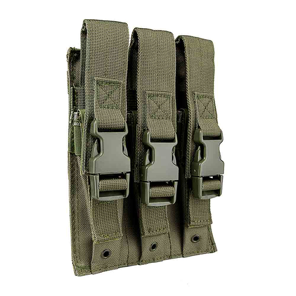 VISM 3 Pocket Green MOLLE Pouch for Extended Length Pistol Mags - Click Image to Close