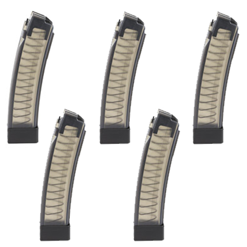 5 Pack - CZ Scorpion EVO 3 S1 Factory 9mm 30rd Clear Magazines
