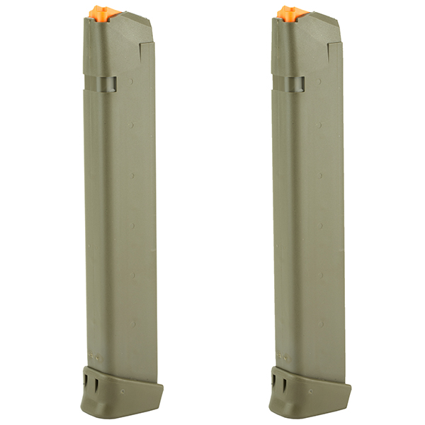 2 Pack - GLOCK 33RD Green 9mm Magazine for G17 G19 G34 Pistols