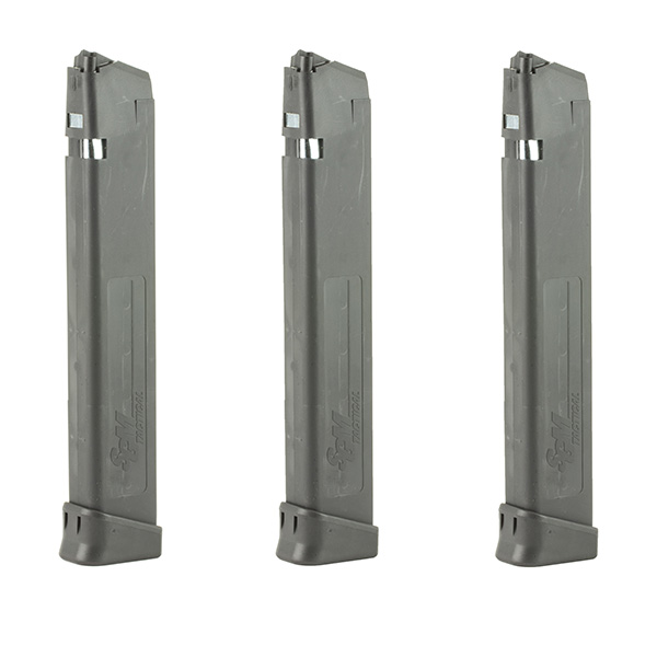 3 Pack - SGM 33rd 9mm Steel Lined Magazines for GLOCK Pistols