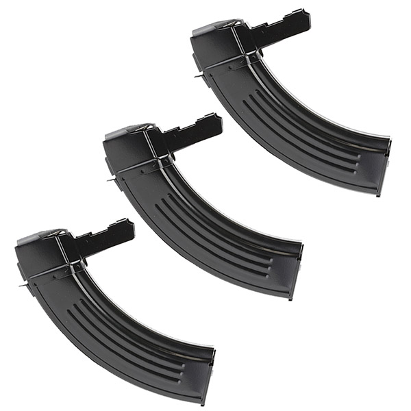 Set of 3 Steel 30rd Detachable Magazines For 7.62x39 SKS Rifle