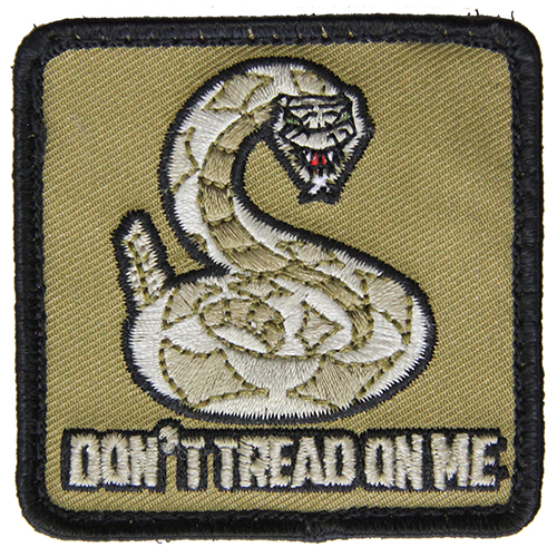 Don't Tread On Me Moral Patch Tan / Black Hook and Loop Material