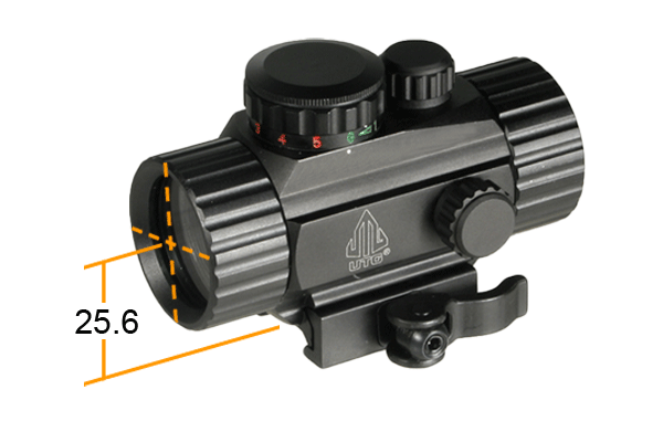 UTG ITA 3.8" Red Green Circle Dot Sight w/ Integral QD Mount - Click Image to Close