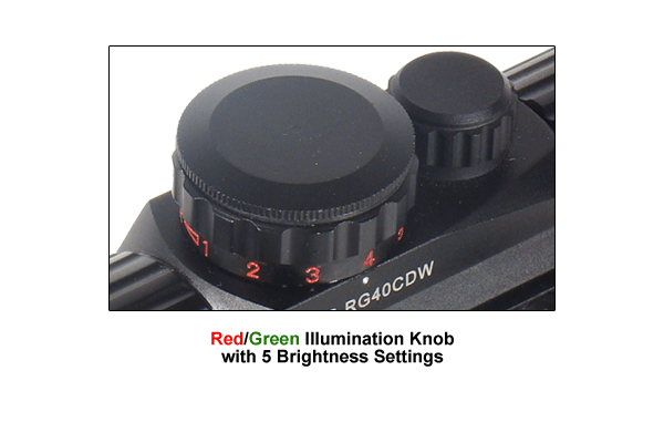 UTG ITA 3.8" Red Green Circle Dot Sight w/ Integral QD Mount - Click Image to Close