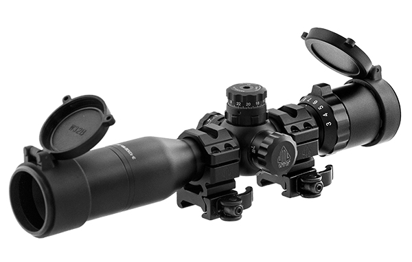 UTG 3-12x32 Mil-Dot Reticle Rifle Scope w/ Picatinny Mounts - Click Image to Close